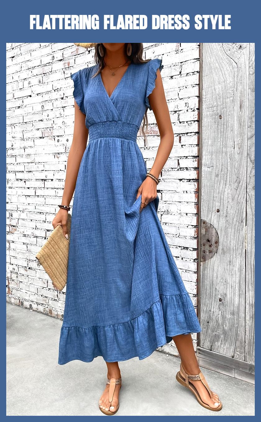 Spring/Summer Waist-Cinching Flared Dress